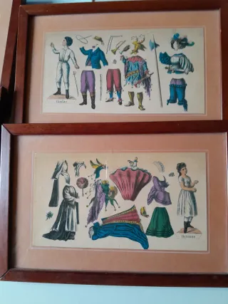 4 Fogli Ritagliabili Antichi Incorniciati