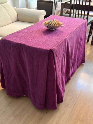 Textil Mesa Camilla Chenilla Gruesa Morado