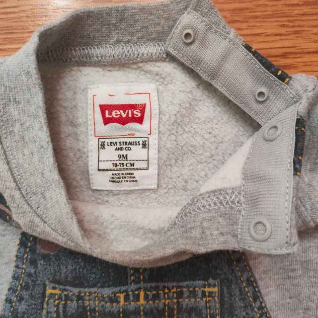Tuta neonato grigia con salopette Levi's 70-75cm