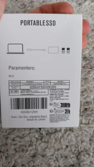 SSD Portátil M.2 2TB USB 3.1