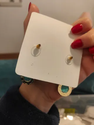 Pendientes flor perla y lágrima turquesa