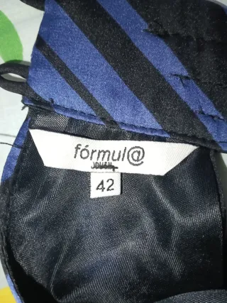 Vestido fiesta halter azul y negro