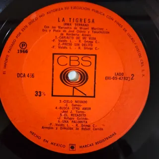 LP 1966 CORRIDO RANCHERA Irma Serrano La Tigresa
