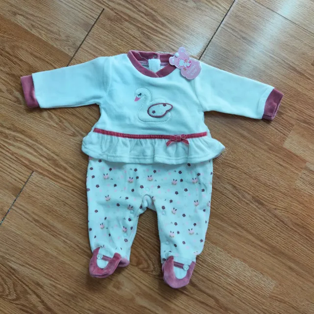 Tuta neonata bianca con stampa coniglietti 3-6mesi