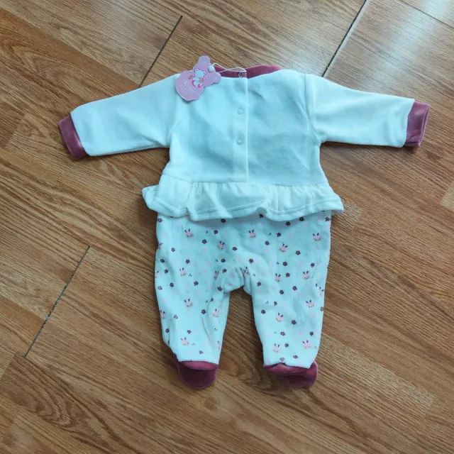 Tuta neonata bianca con stampa coniglietti 3-6mesi