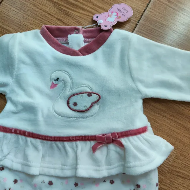 Tuta neonata bianca con stampa coniglietti 3-6mesi