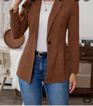 Americana marrón pana talla 46