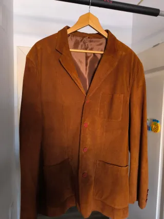 Chaqueta de ante marrón