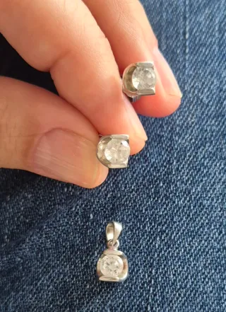 Conjunto Luxenter Colgante y Pendientes Plata