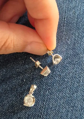 Conjunto Luxenter Colgante y Pendientes Plata