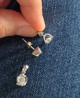 Conjunto Luxenter Colgante y Pendientes Plata