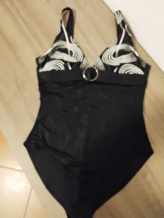 Costume intero donna nero con stampa