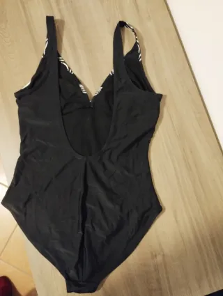 Costume intero donna nero con stampa