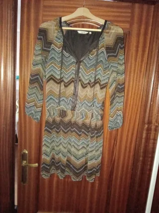 Vestido mujer estampado zig-zag