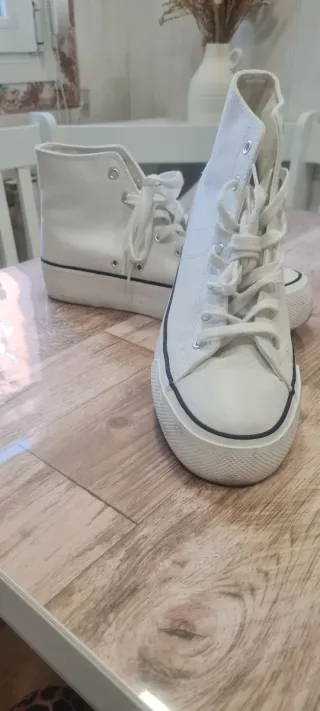 Botines Lona Lefties Blancos Impecables