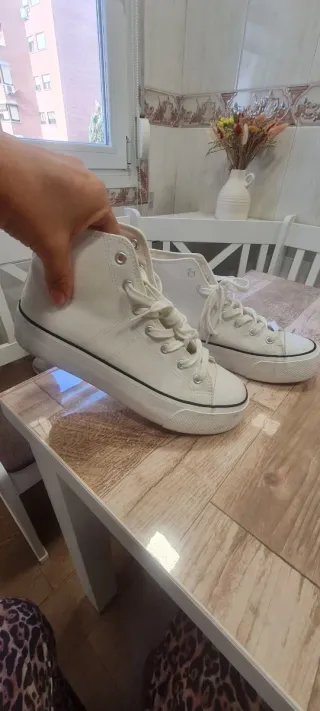 Botines Lona Lefties Blancos Impecables