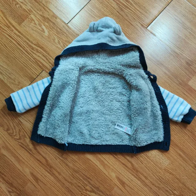 Cardigan bimba con cappuccio e orsetti Nutmeg 80cm