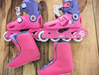 Patines rosas y morados talla 28-30