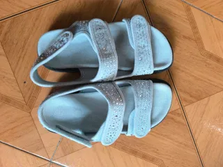 Sandalias Zara Brillantes Azul Talla 38