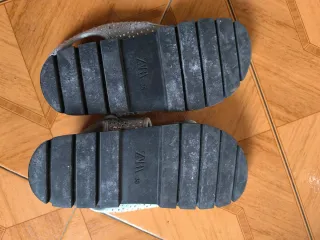 Sandalias Zara Brillantes Azul Talla 38