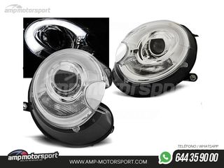 FAROS DELANTEROS PARA MINI COOPER R56/R57 LUZ DIURNA CROMO 2006-2014