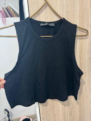 Camiseta Bershka Negra Talla S