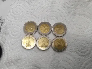 Lote 6 Monedas 2 Euros Conmemorativas