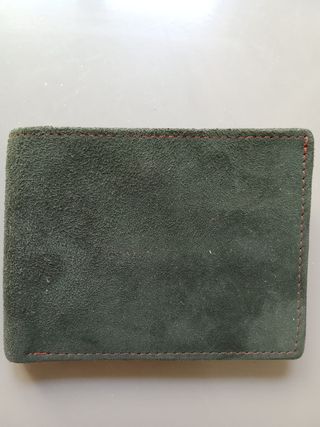 Cartera de piel verde