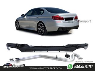 DIFUSOR TRASERO BRILLO BMW SERIE 5 F10/F11 + CONVERSIÓN A DOS SALIDAS V8