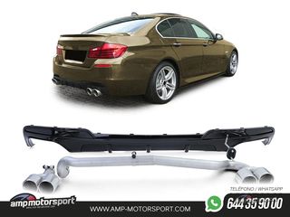 DIFUSOR TRASERO BRILLO BMW SERIE 5 F10/F11 + CONVERSIÓN A DOS SALIDAS
