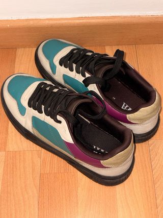 Zapatillas Zara Talla 41 Beige y Turquesa