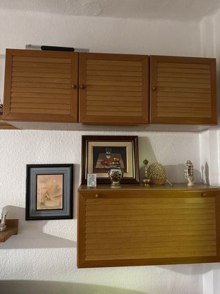 Mueble comedor madera y cristal