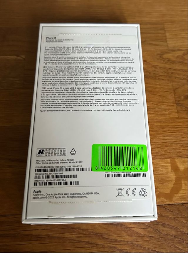 Caja iPhone 14 Dorado