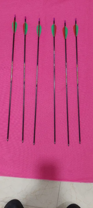 6 Flechas Carbono Arco Juvenil 58cm
