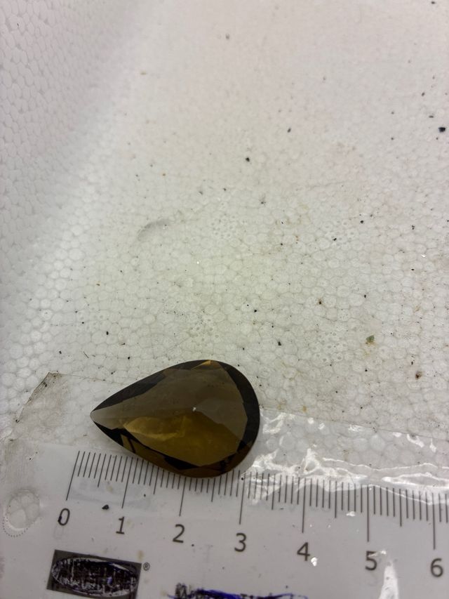 Citrino Marrón/Amarillo Gota Tallada