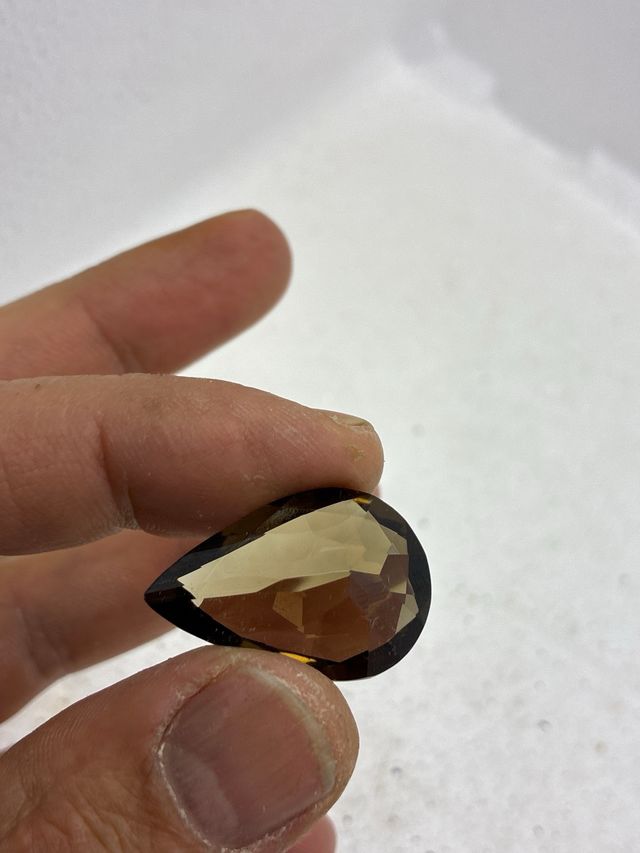 Citrino Marrón/Amarillo Gota Tallada