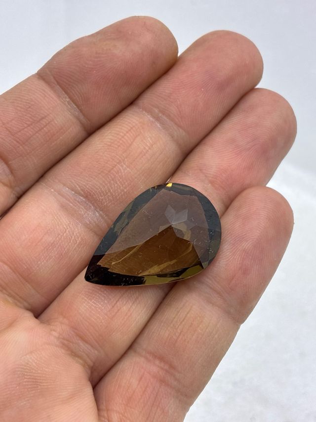 Citrino Marrón/Amarillo Gota Tallada