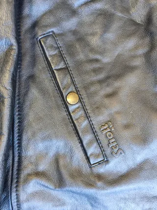 Chaqueta Schott Negra con Cuello