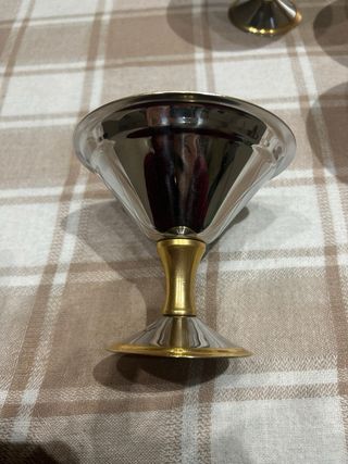 Set 6 Coppe da gelato in metallo e vetro