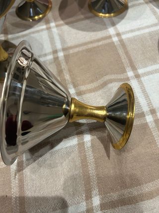 Set 6 Coppe da gelato in metallo e vetro