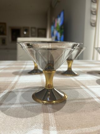 Set 6 Coppe da gelato in metallo e vetro