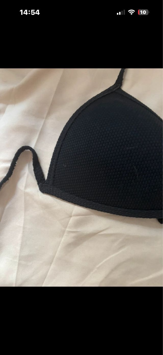 Top Bikini Negro Texturizado