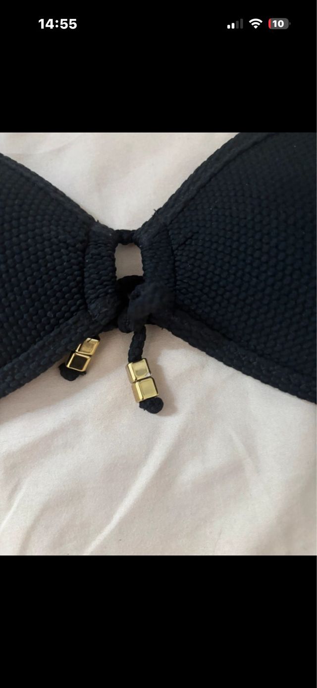 Top Bikini Negro Texturizado