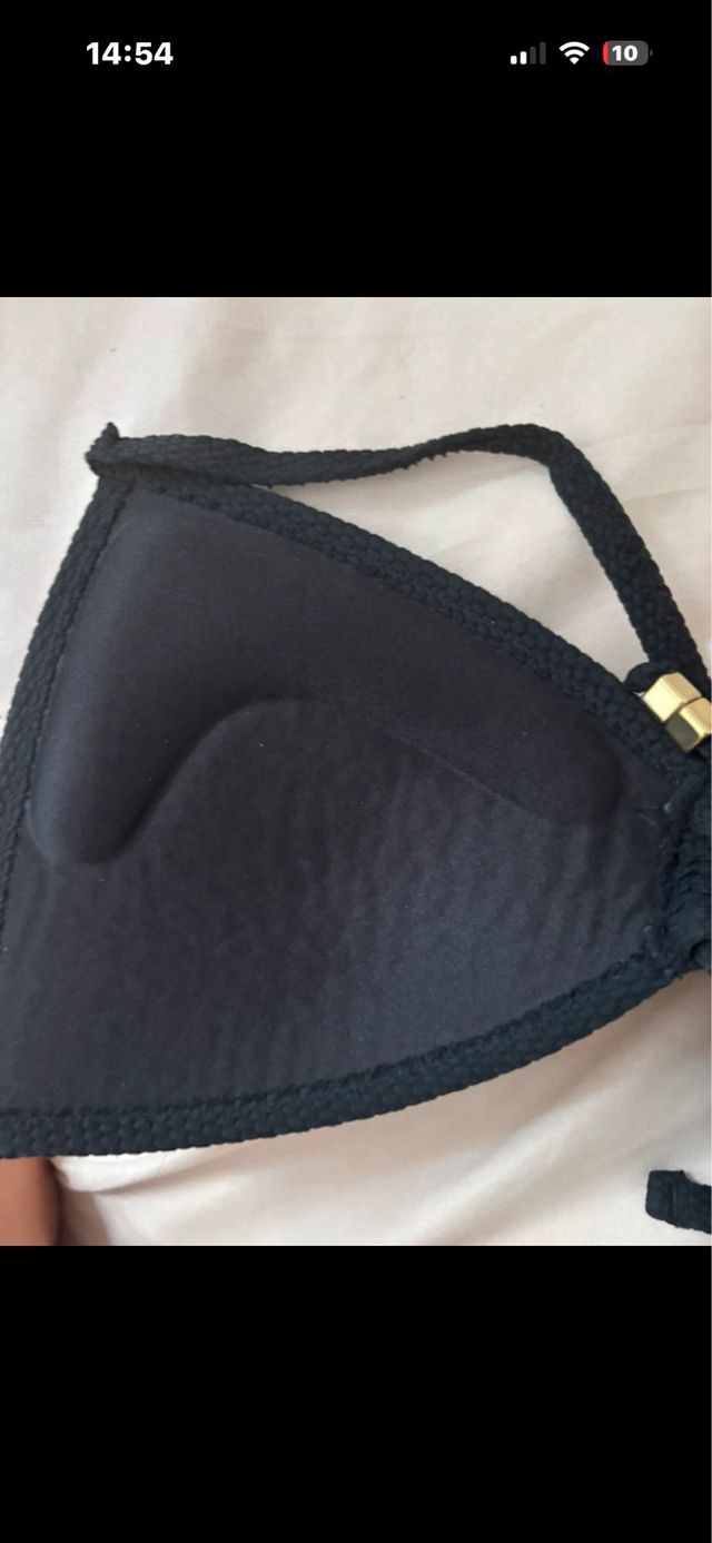 Top Bikini Negro Texturizado