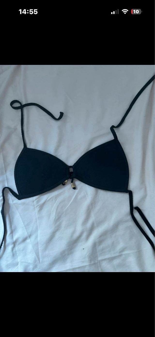 Top Bikini Negro Texturizado