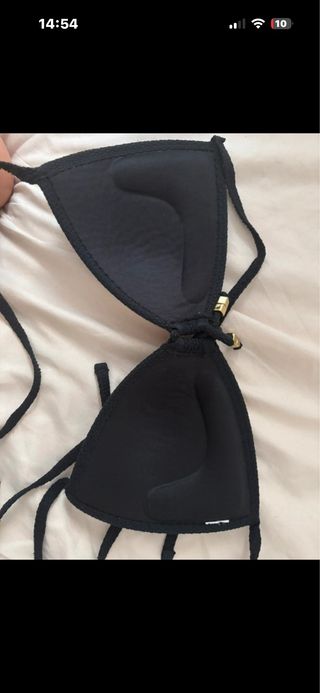 Top Bikini Negro Texturizado