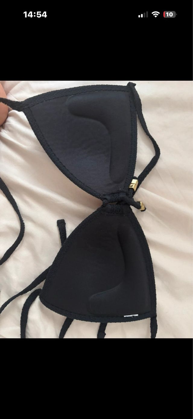 Top Bikini Negro Texturizado