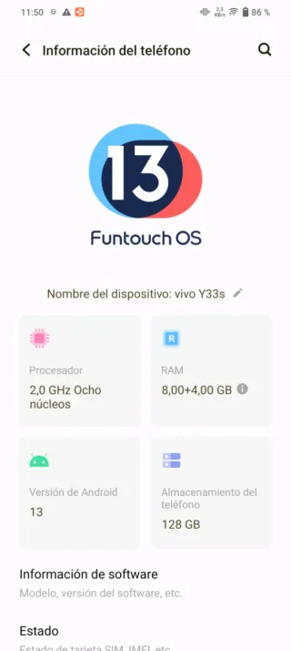 Vivo Y33s 128GB blu