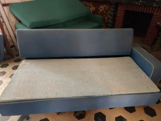 Sofá Cama Azul Tela