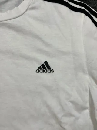 Camiseta Adidas Blanca Rayas Negras